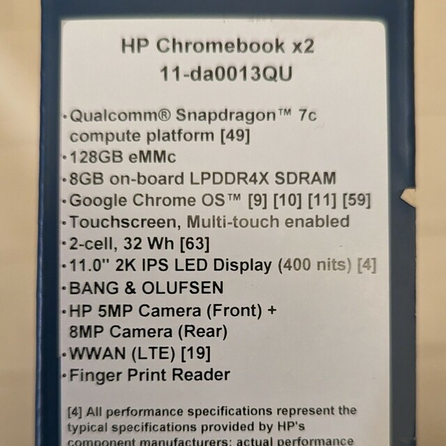 HP(ヒューレットパッカード)のHP Chromebook x2 11 （8GB/128GB/SIMフリー） スマホ/家電/カメラのPC/タブレット(タブレット)の商品写真