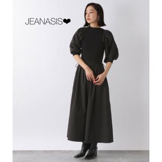 ジーナシス(JEANASIS)のJEANASIS ジーナシス 黒 半袖ワンピース ロングワンピース ロングワンピ(ロングワンピース/マキシワンピース)