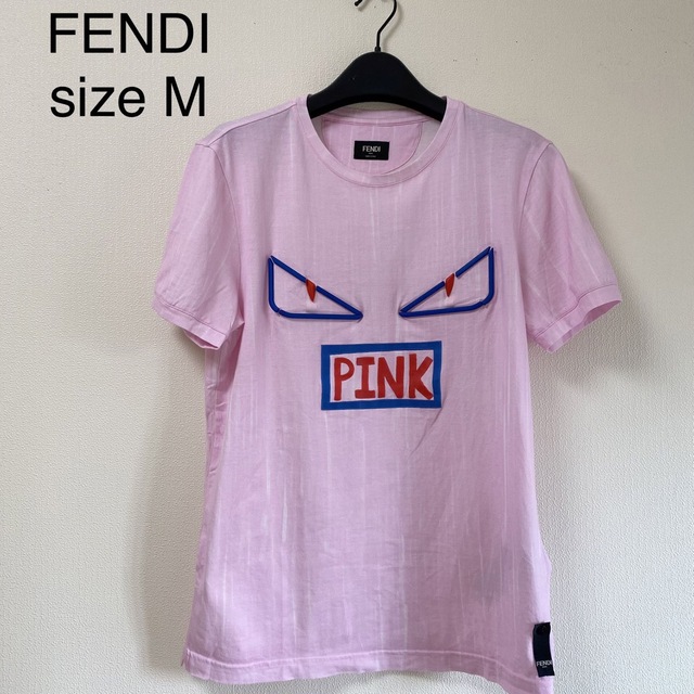 FENDI フェンディ モンスター PINK Tシャツ カットソー 46 M63cm袖丈