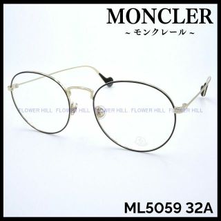 モンクレール(MONCLER)のモンクレール ML5059 32A メガネ ブラック/ゴールド ラウンド(サングラス/メガネ)