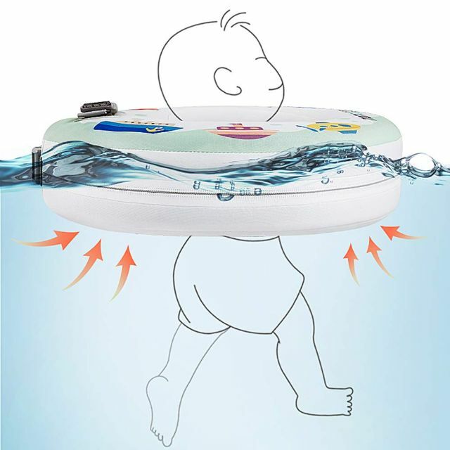 【色: A】ベビーうきわ首リング日本浮き輪水泳トレーナー 空気入れ不要 二重保護 4