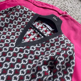 Christian Dior - 【美品】Christian Dior ニットワンピース 総柄 半袖