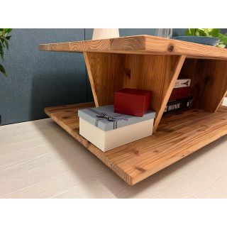 送料無料】 ローテーブル 長方形 90cm 60cm 2段収納 杉の通販 by 栄町