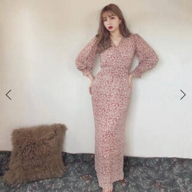 PUI vintage flower dress レディースのワンピース(ロングワンピース/マキシワンピース)の商品写真