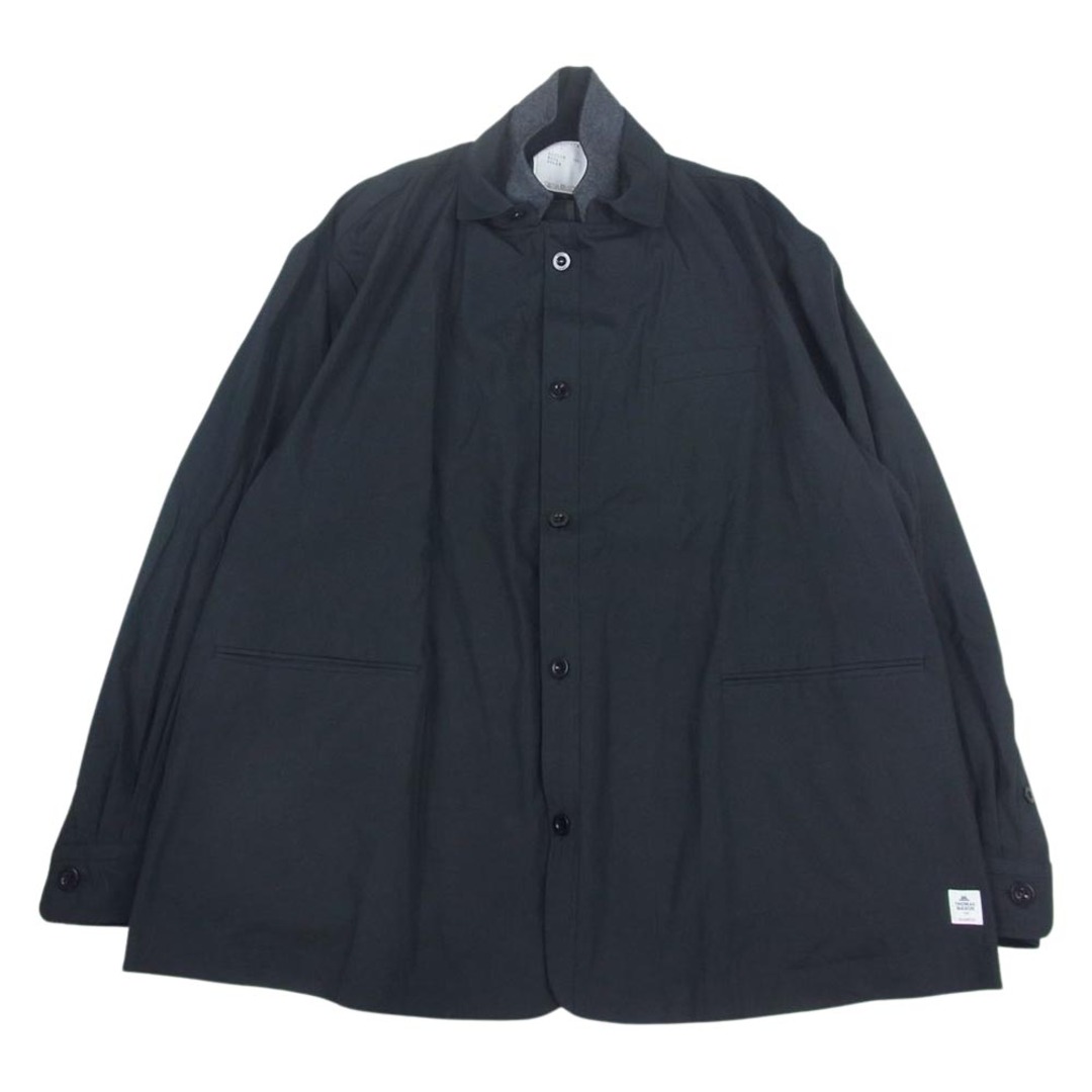 Sacai サカイ 23SS 23-03037M Thomas Mason Cotton Poplin Jacket トーマスメイソン コットンポプリン ドッキング シャツ ジャケット ブラック系 3【美品】