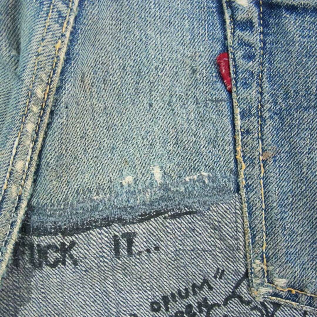 Levi's リーバイス デニムパンツ 50s 60s 501XX オリジナル ヴィンテージ デニムパンツ 刻印S 足長R Vステッチ ループズレ 赤耳 リペア  インディゴブルー系 7