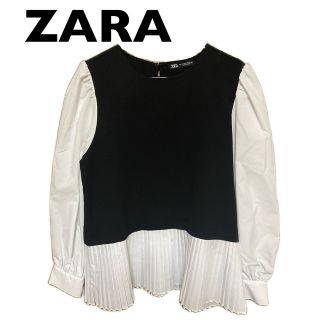 ザラ(ZARA)の【ZARA】ザラ　プリーツ切り替えシフォンブラウス(シャツ/ブラウス(長袖/七分))