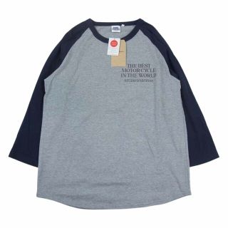 ステュディオダルチザン(STUDIO D'ARTISAN)のSTUDIO D’ARTISAN ステュディオダルチザン 8098B ラグラン 7分袖 Tシャツ グレー系 ネイビー系 M【美品】【中古】(シャツ)