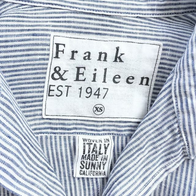 Frank&Eileen(フランクアンドアイリーン)の[良品] フランク&アイリーン ストライプ リネンシャツ BARRY ブルー レディースのトップス(シャツ/ブラウス(長袖/七分))の商品写真