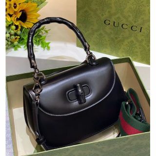 廉価版 極 美品 袋付 グッチ ディアマンテ ホースビット レザー ハンドバッグ トート