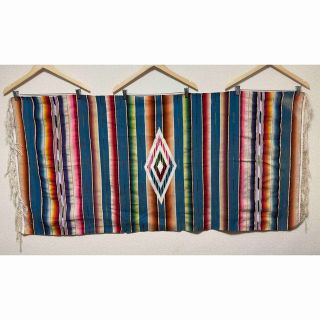 60's ヴィンテージ メキシカンラグ 152×73cm 特大 デッドストックの