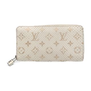 ルイヴィトン(LOUIS VUITTON)のLOUIS VUITTON ルイ ヴィトン モノグラム ジッピーウォレット 長財布 N97773 パイソン   ホワイト   ラウンドファスナー シルバー金具 エキゾチック 【本物保証】(財布)