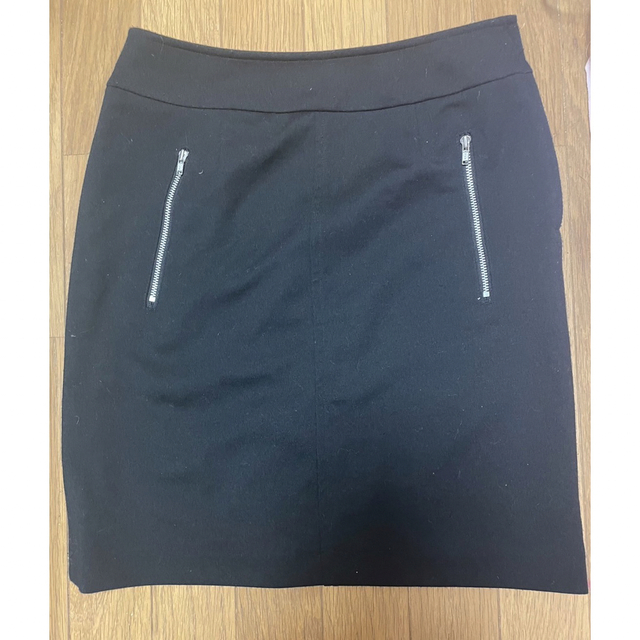シャインコーデ　黒スカート　 レディースのスカート(ひざ丈スカート)の商品写真