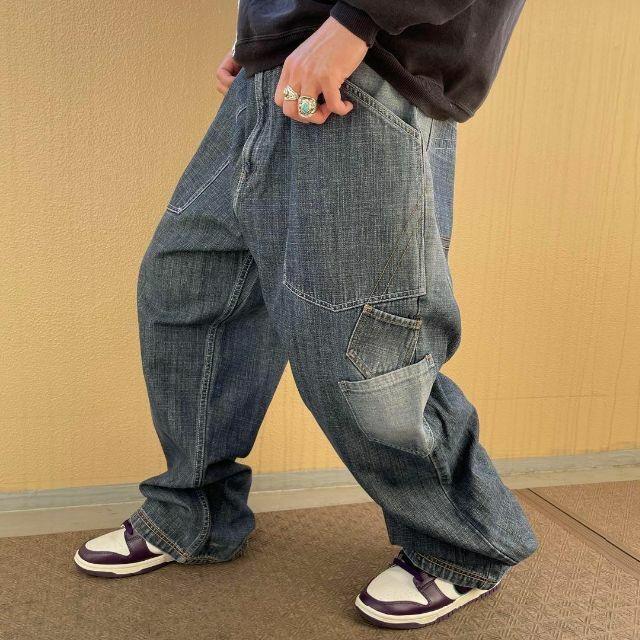 安い 商品 W38 ファットファーム ワイドバギーカーゴパンツ ボトム