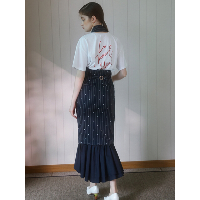 エイミーイストワール/es stripe フリルマーメイドスカート(ネイビー) 3