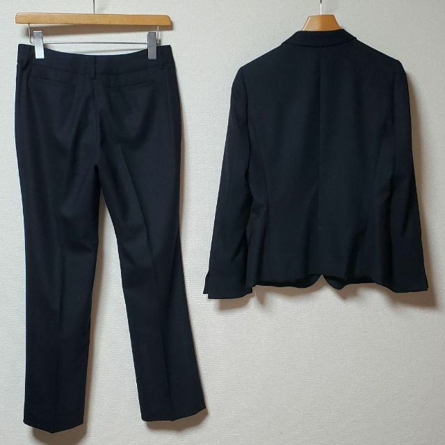 アオキ レミュー スカート パンツ スーツ セットアップ 濃紺 ストレッチ-
