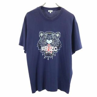 ケンゾー(KENZO)のケンゾー プリント 半袖 Tシャツ XL 紺 KENZO PARIS メンズ 【中古】  【230604】 メール便可(Tシャツ/カットソー(半袖/袖なし))