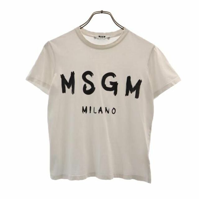 エムエスジーエム イタリア製 ロゴ プリント 半袖 Tシャツ XS 白 MSGM メンズ   【230604】 メール便可