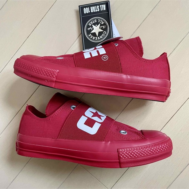 CONVERSE(コンバース)の【新品】CONVERSE オールスター 100 ビッグゴア スリップ オックス赤 レディースの靴/シューズ(スニーカー)の商品写真