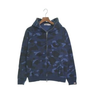 アベイシングエイプ(A BATHING APE)のA BATHING APE アベイシングエイプ パーカー S 青x紺x黒(迷彩) 【古着】【中古】(パーカー)