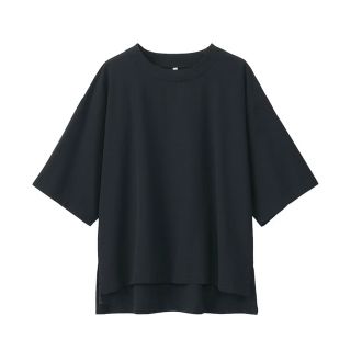 ムジルシリョウヒン(MUJI (無印良品))の風を通す布帛Ｔシャツ ＸＸＳ～ＸＳ・黒　無印良品　ムジラボ(Tシャツ/カットソー(半袖/袖なし))