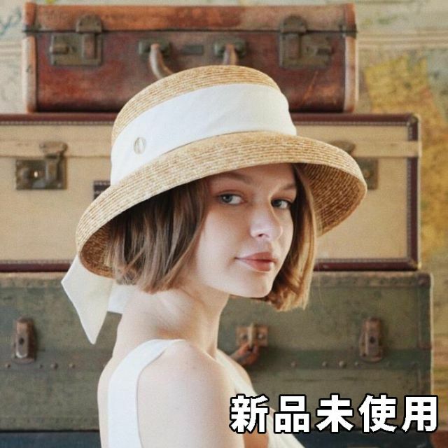 白】Chapeau d' O シャポードオー カサブランカ 麦わら帽子 - 麦わら