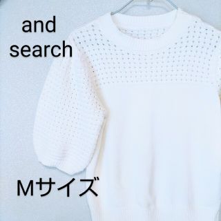 and search パフスリーブス レディース服 春服 夏服 白 5分丈ニット(ニット/セーター)