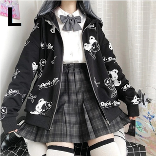 病みかわいい 夢かわいい ジップアップ パーカー トップス L(パーカー)