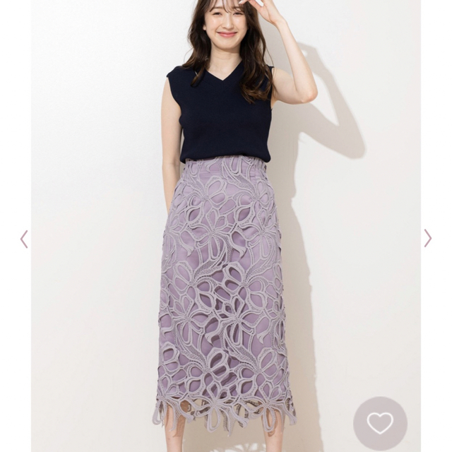 Noela - ノエラ 新品 タグ付き リボンレースタイトスカート ラベンダー