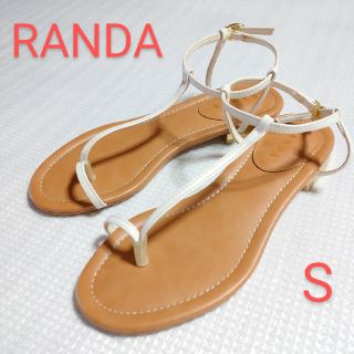 ランダ(RANDA)の【送料込】RANDA　ティ字ストラップ付サンダル　(ホワイト)(サンダル)