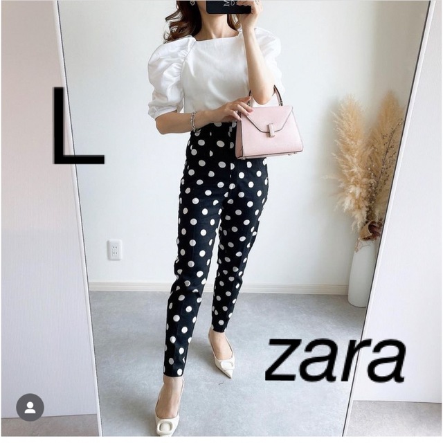 ZARA ドットプリントパンツ　L