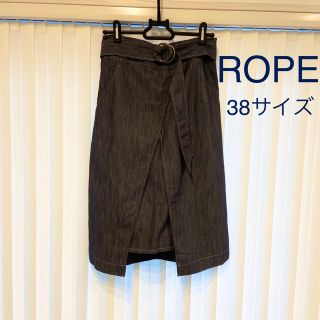 ロペ(ROPE’)のROPE タイトスカート ミモレ ロング 38 紺 ネイビー(ひざ丈スカート)