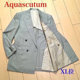 アクアスキュータム(AQUA SCUTUM)の極美品★アクアスキュータム ダブルジャケット ブレザー 春夏 XL位 A578(テーラードジャケット)