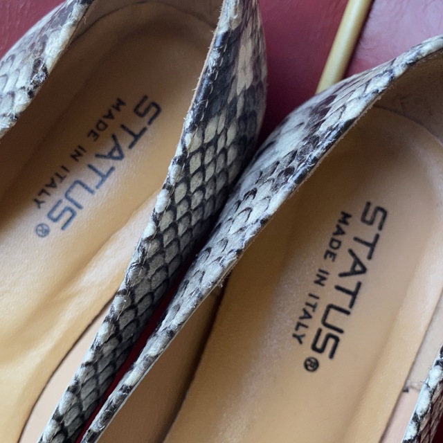 STATUS ANXIETY(ステータスエンザイエティー)のSTATUS パイソンフラットシューズ　サイズ36 定価 18,700円 レディースの靴/シューズ(ハイヒール/パンプス)の商品写真