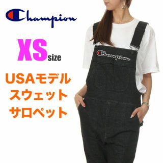 チャンピオン(Champion)の【新品】チャンピオン サロペット XS 黒 オーバーオール レディース(サロペット/オーバーオール)