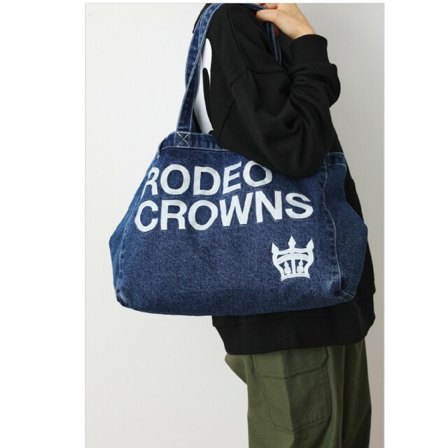 RODEO CROWNS WIDE BOWL(ロデオクラウンズワイドボウル)のLOGO SP DENIM TOTE レディースのバッグ(トートバッグ)の商品写真