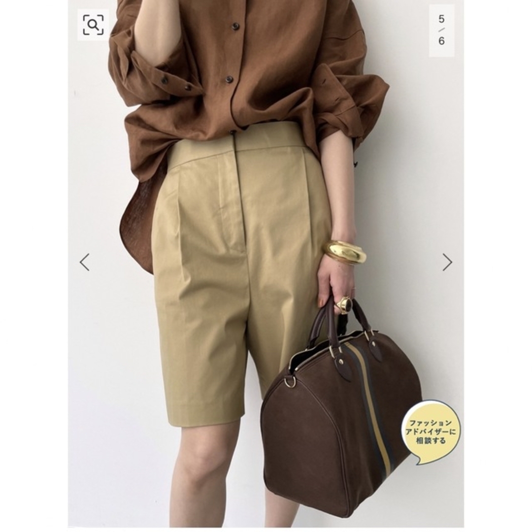 L'Appartement DEUXIEME CLASSE(アパルトモンドゥーズィエムクラス)の L'Appartement Linen 2Way Shirt(BROWN) レディースのトップス(シャツ/ブラウス(長袖/七分))の商品写真