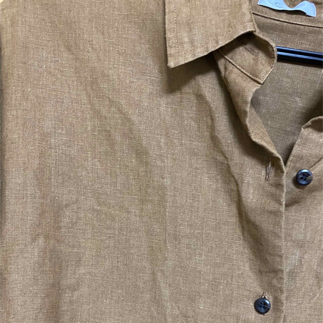 L'Appartement DEUXIEME CLASSE(アパルトモンドゥーズィエムクラス)の L'Appartement Linen 2Way Shirt(BROWN) レディースのトップス(シャツ/ブラウス(長袖/七分))の商品写真