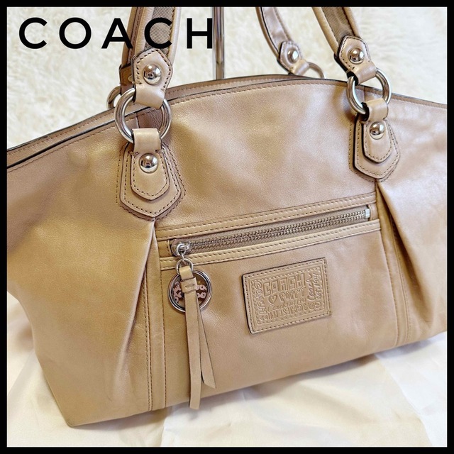 【美品】COACH ブラック レザー 2WAY バッグ POPPY 16285