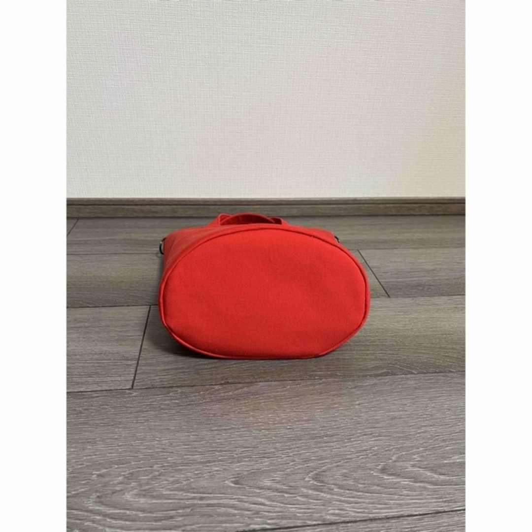 ハンドメイドトートバッグ🧵赤色11号帆布オーバル底 ハンドメイドのファッション小物(バッグ)の商品写真