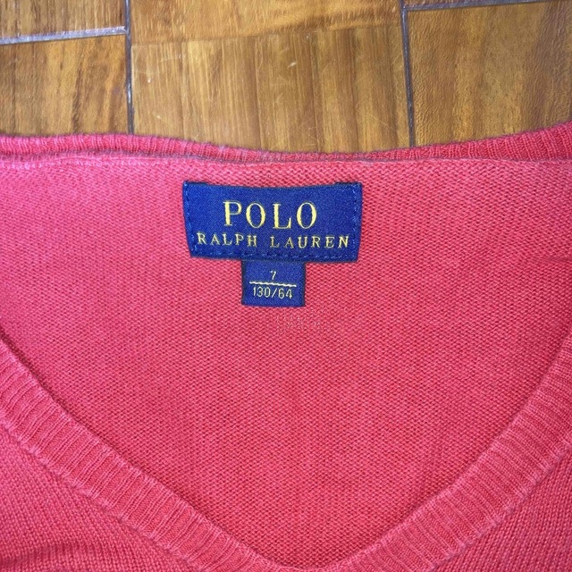 POLO RALPH LAUREN(ポロラルフローレン)のラルフローレン 赤いロゴ長袖ポロシャツ キッズ/ベビー/マタニティのキッズ服女の子用(90cm~)(Tシャツ/カットソー)の商品写真