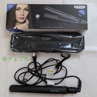 SALONIA ダブルイオン ストレートアイロン 、 値下げ2,999円→(ヘアアイロン)