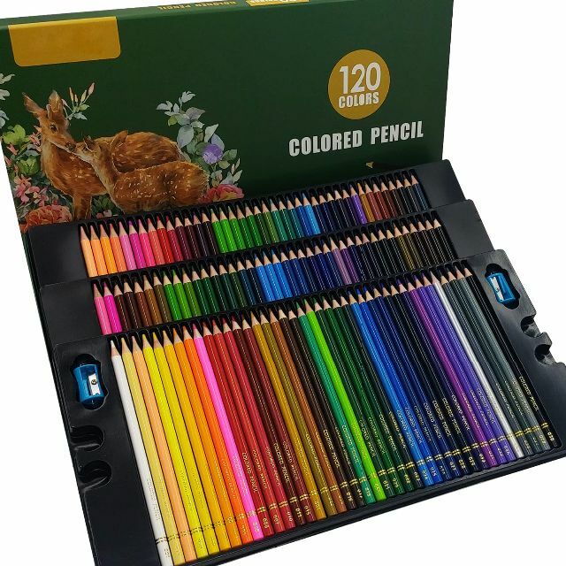 Jinboyoupin120色のデッサン鉛筆セット、ソフトコア、色鉛筆、油性色鉛 8