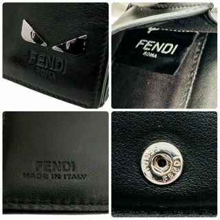 フェンディ 7M0280 バグズモンスター レザー 三つ折り財布