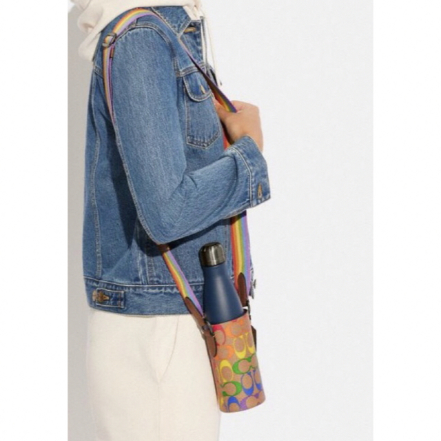 【COACH☆新品】ウォーター ボトル クロスボディ レインボー !カーキ!