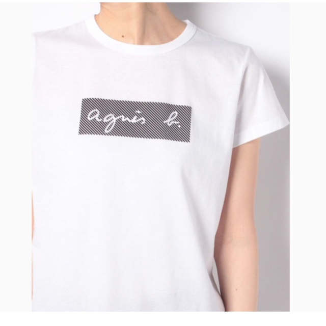 agnes b.(アニエスベー)の新品未使用 アニエスベー ボックスロゴＴシャツ 白 レディースのトップス(Tシャツ(半袖/袖なし))の商品写真