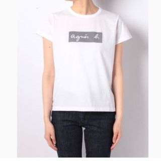 アニエスベー(agnes b.)の新品未使用 アニエスベー ボックスロゴＴシャツ 白(Tシャツ(半袖/袖なし))