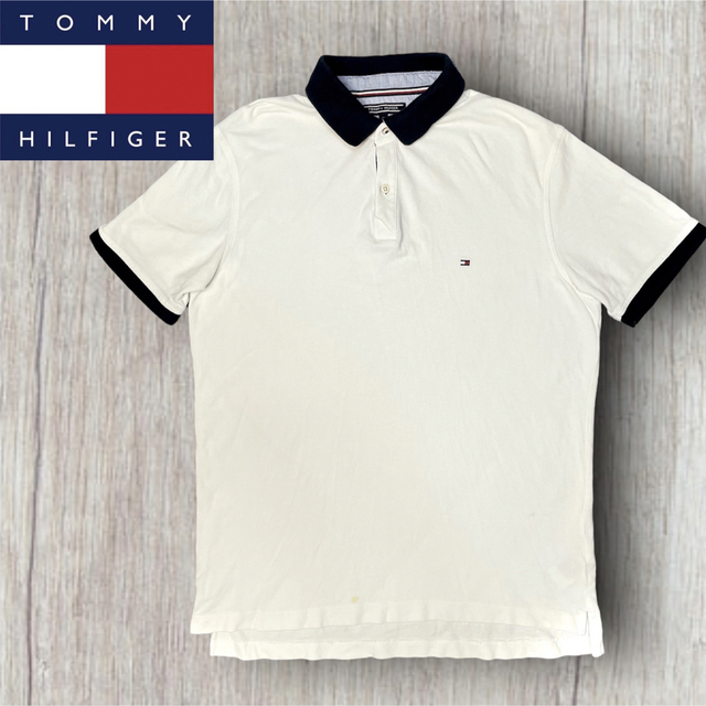 TOMMY HILFIGER(トミーヒルフィガー)のTOMMY HILFIGER トミーヒルフィガー　ポロシャツ　ポイント刺繍 XL メンズのトップス(ポロシャツ)の商品写真