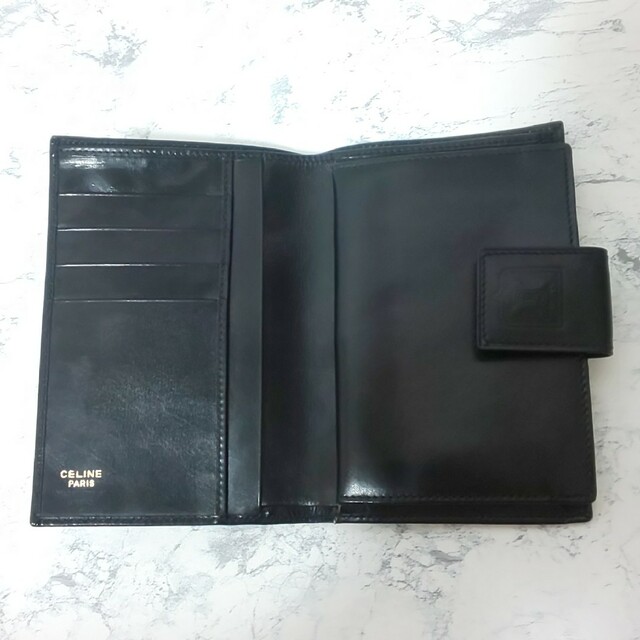 極希少/美品 CELINE がま口コンパクトウォレット トリオンフ カーフレザー