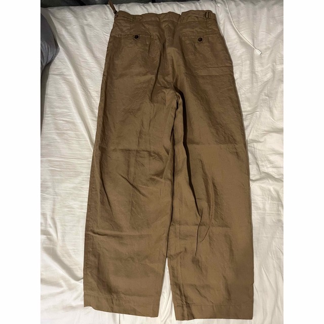 marka 23ss リネンワイドパンツ ベージュ キャメル ブラウン